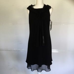 NWT ~BLACK DRESS W UNIQUE NECKLINE AND/OR SASH~